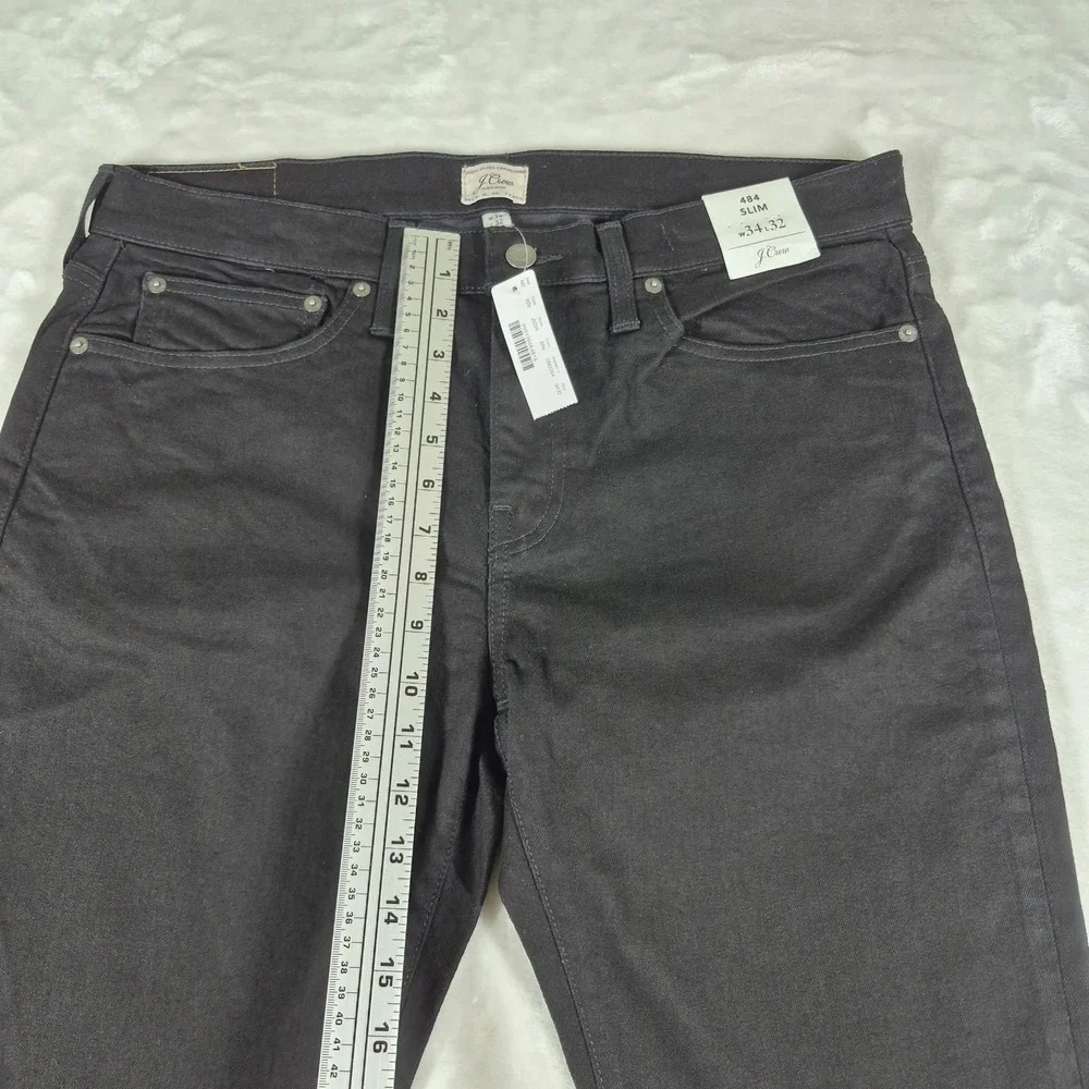 J. Crew 484 Slim Jeans Men's 34x32 Black Denim Stretch Casual Comfort NWT